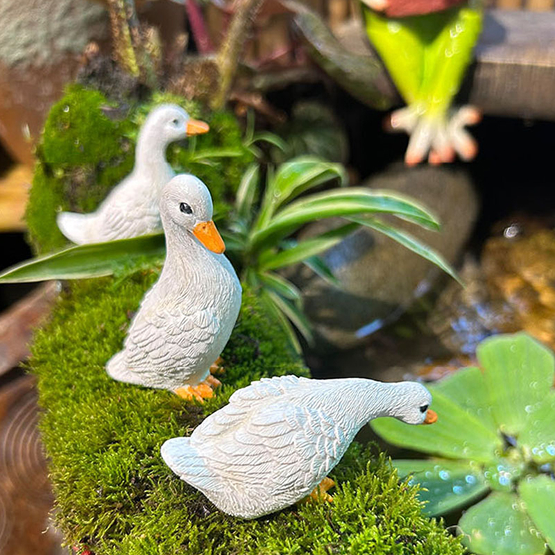 Art Craft Duck - 3pcs Cute White Duck Hydroponic Lotus