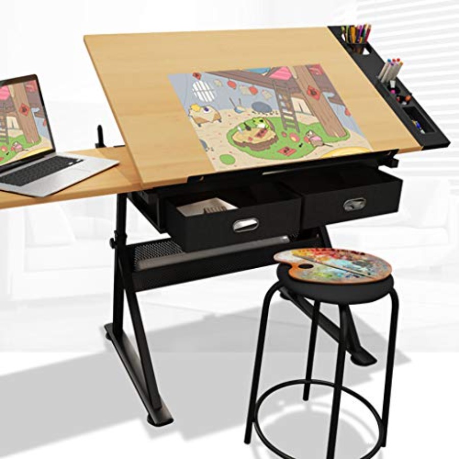 Art & Craft Fair - Drafting Table with Storage Height Adjustable
