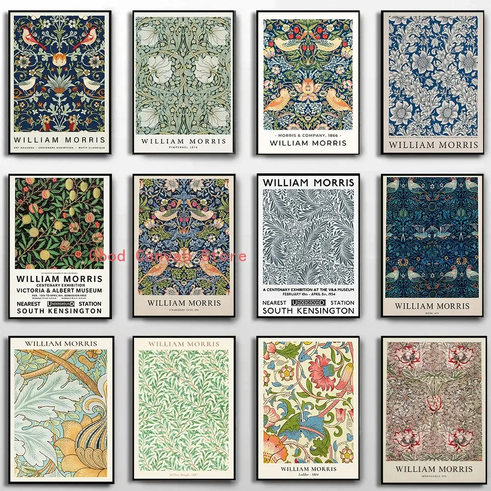 Art Craft William Morris - Abstract William Morris Flower Leaf Bird