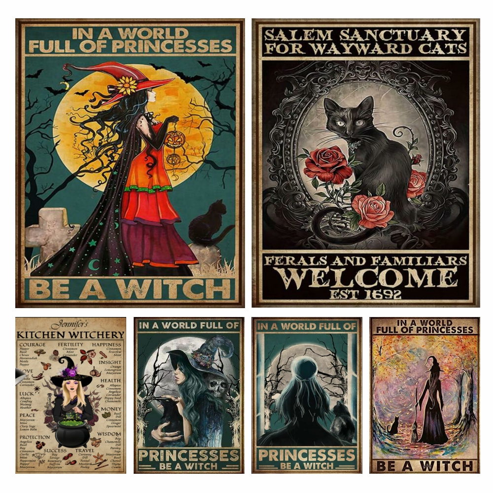 Witch And Cats 5D Diy Diamond  - Wallpaper Art And Craft บทวิจารณ์และราคา