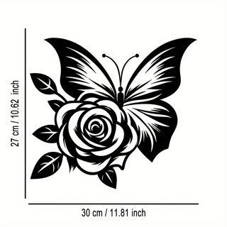 1 Iron Butterfly Rose Metal Wa - Art Craft Logo Design บทวิจารณ์และราคา