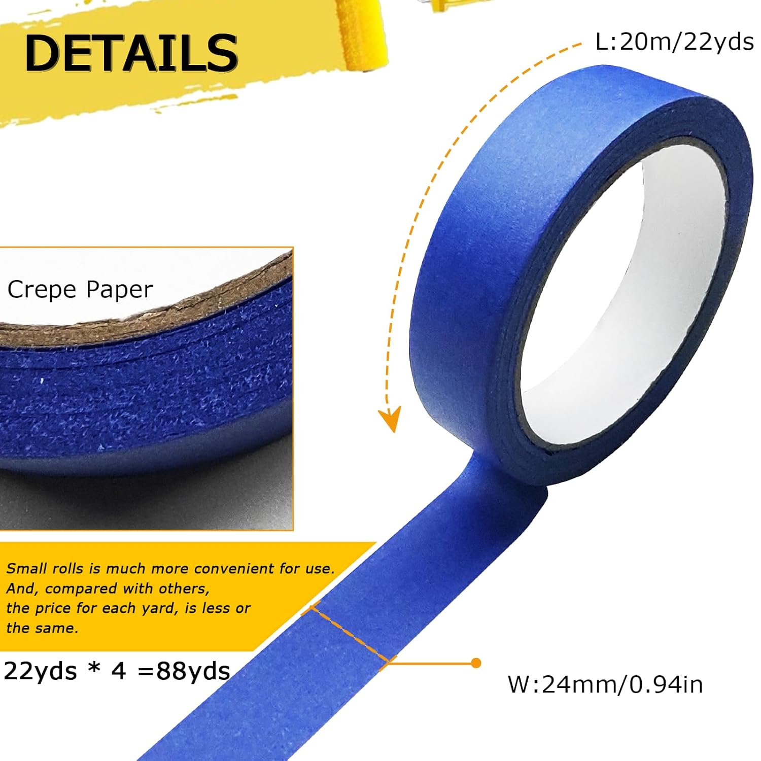4 Rolls Premium Painters Tape, - Art And Craft With Paint บทวิจารณ์และราคา