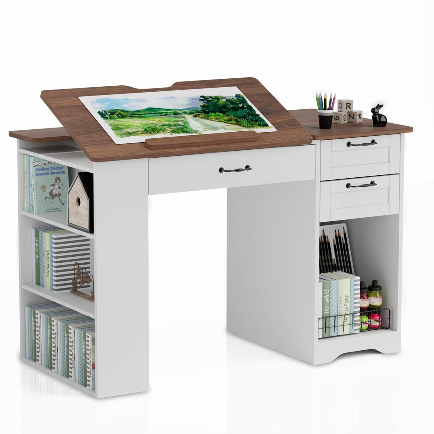 Drafting Table with Storage Ca - Art & Craft Fair บทวิจารณ์และราคา