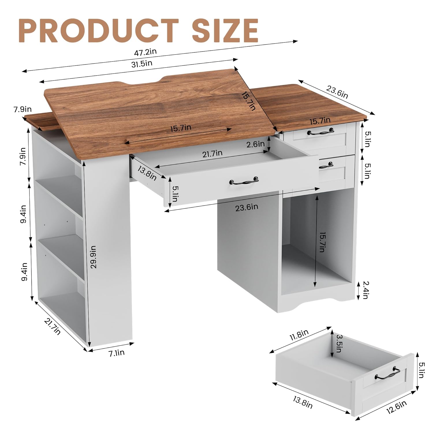 Drafting Table with Storage Ca - Art & Craft Fair บทวิจารณ์และราคา