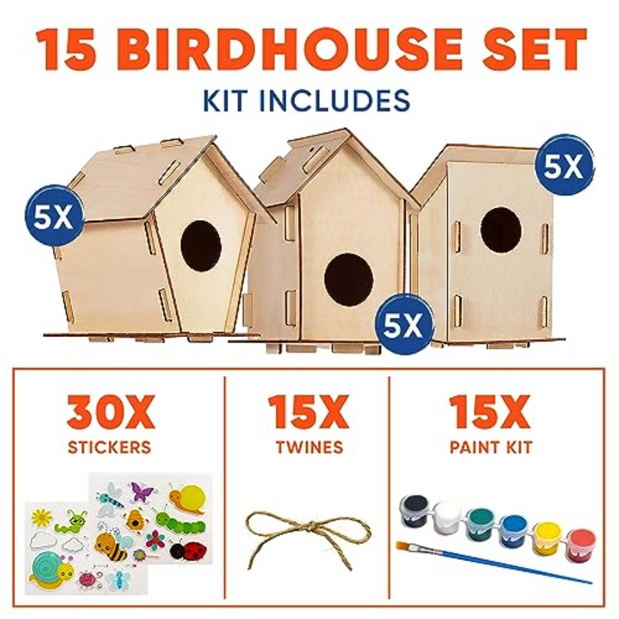 Kit - Unfinished Wood Bird Hou - Art & Craft Fair บทวิจารณ์และราคา