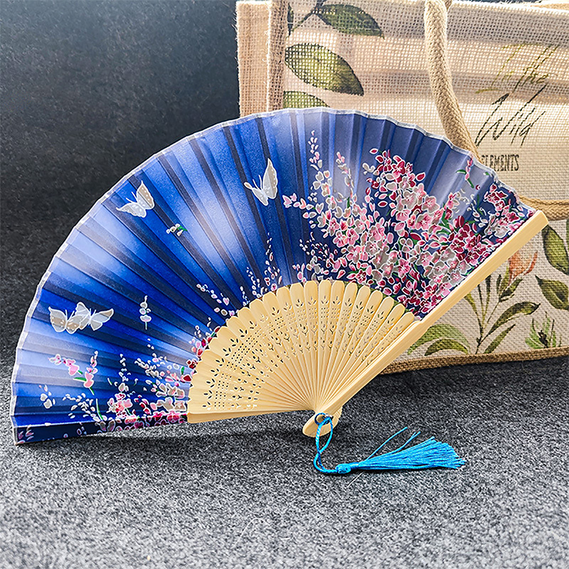 Vintage Style Silk Folding Fan - Art Craft Website บทวิจารณ์และราคา