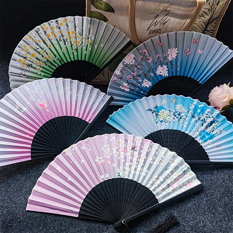 Vintage Style Silk Folding Fan - Art Craft Website บทวิจารณ์และราคา