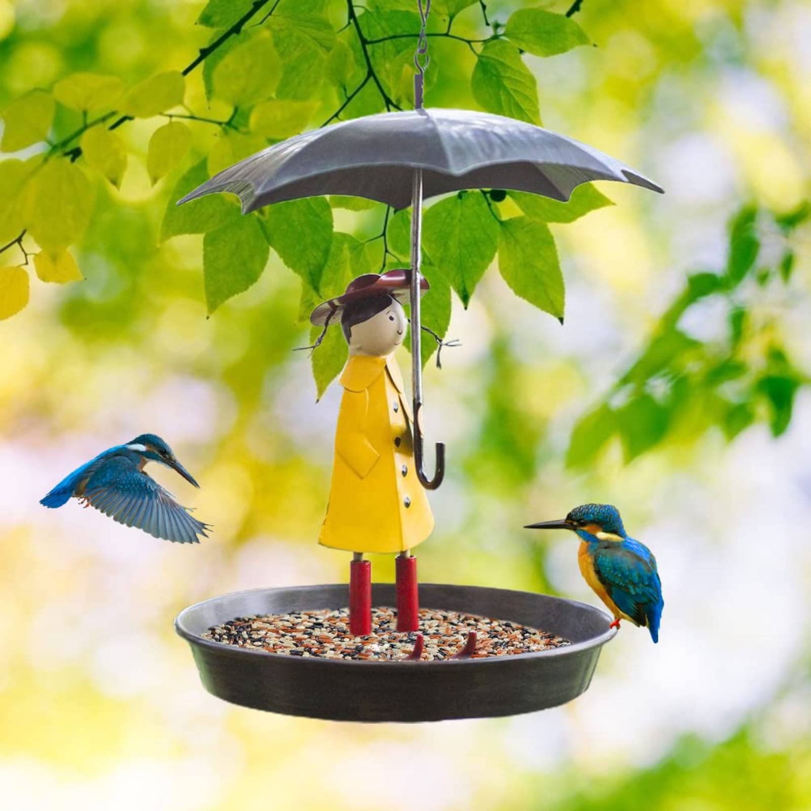 Girl with Umbrella Bird Feeder - Art Craft Umbrella บทวิจารณ์และราคา