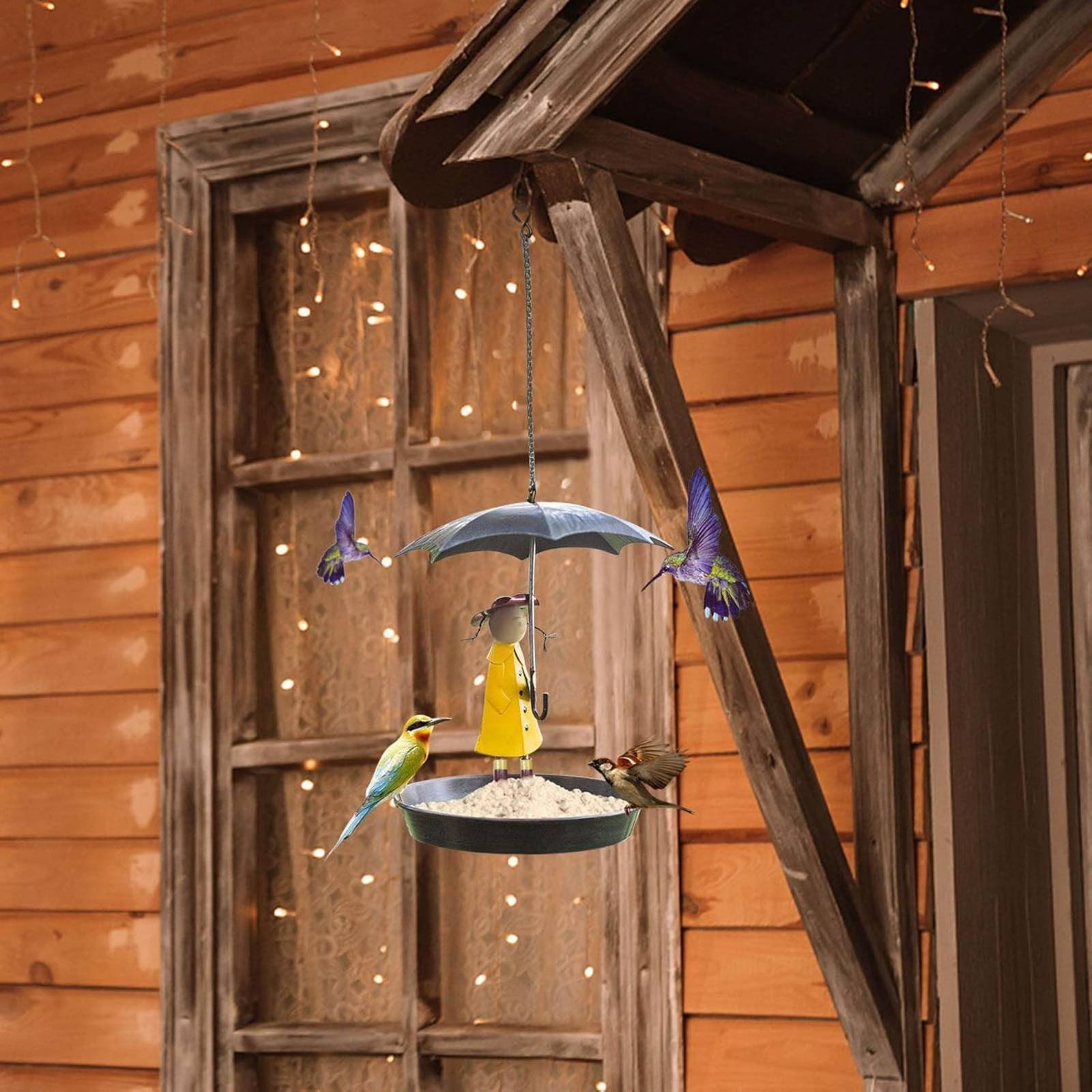 Girl with Umbrella Bird Feeder - Art Craft Umbrella บทวิจารณ์และราคา