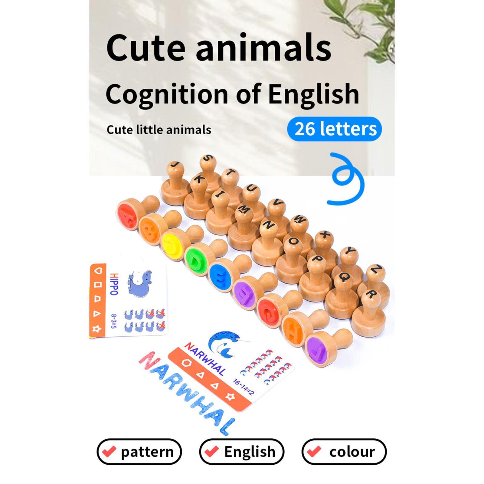 Wooden Alphabet Number Stamp E - Art Craft 5 Year Old บทวิจารณ์และราคา