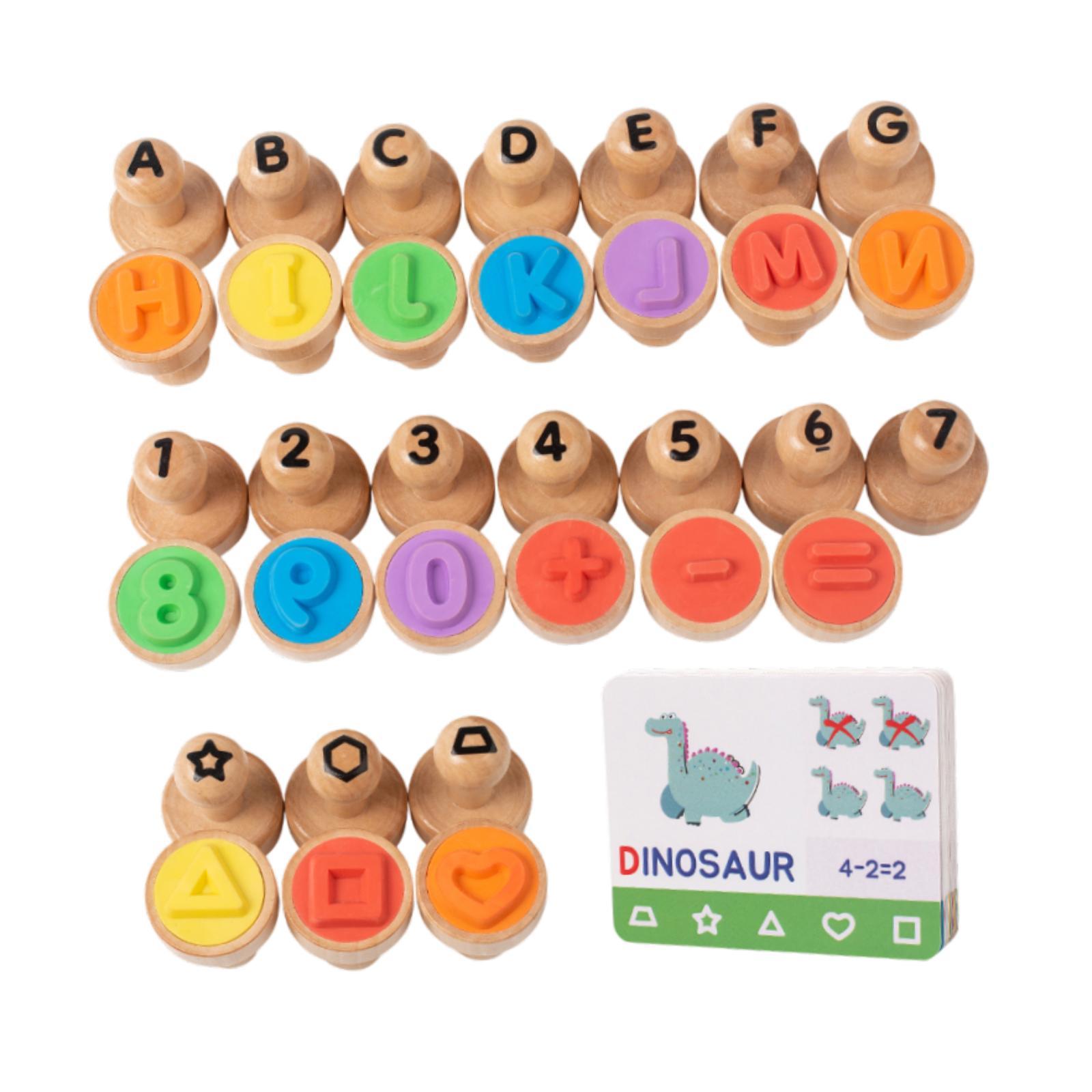 Wooden Alphabet Number Stamp E - Art Craft 5 Year Old บทวิจารณ์และราคา