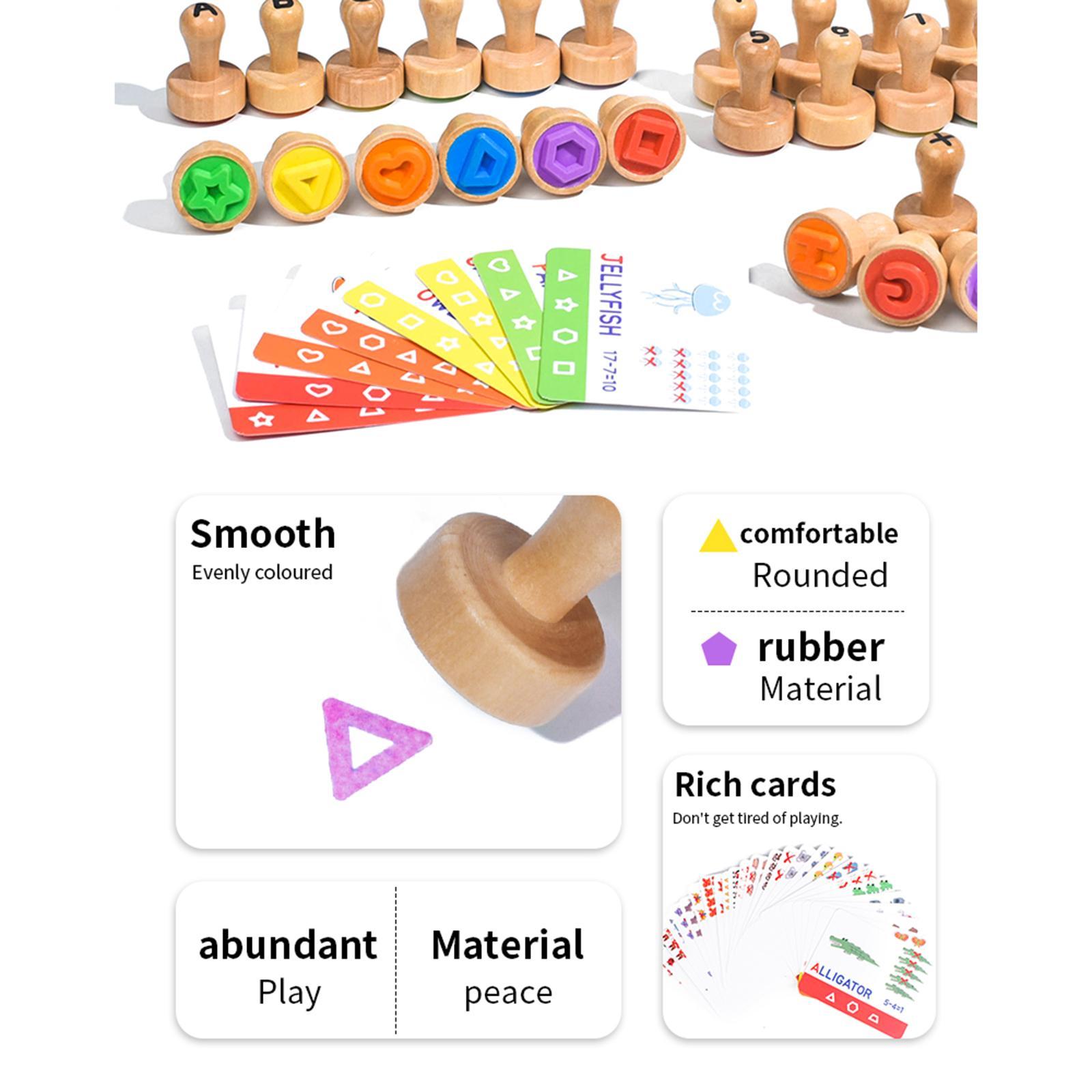 Wooden Alphabet Number Stamp E - Art Craft 5 Year Old บทวิจารณ์และราคา