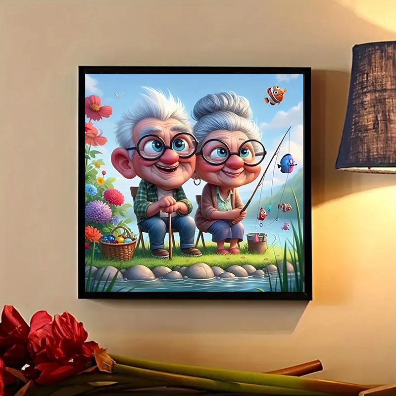 Grandparents Fishing Diamond P - Art Craft Website บทวิจารณ์และราคา