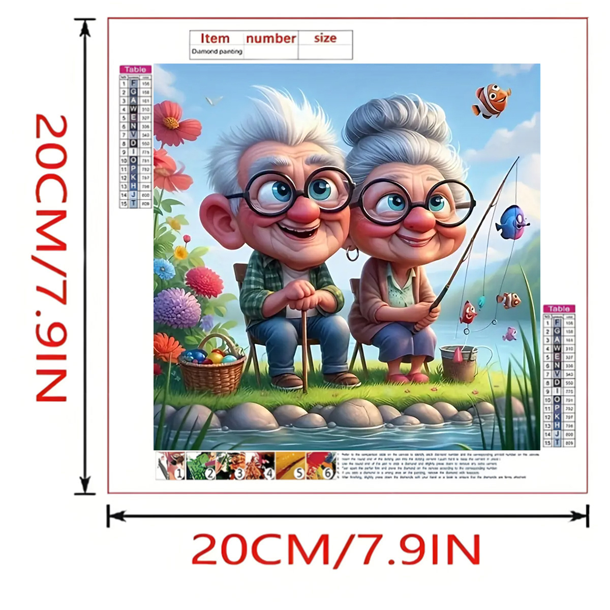Grandparents Fishing Diamond P - Art Craft Website บทวิจารณ์และราคา