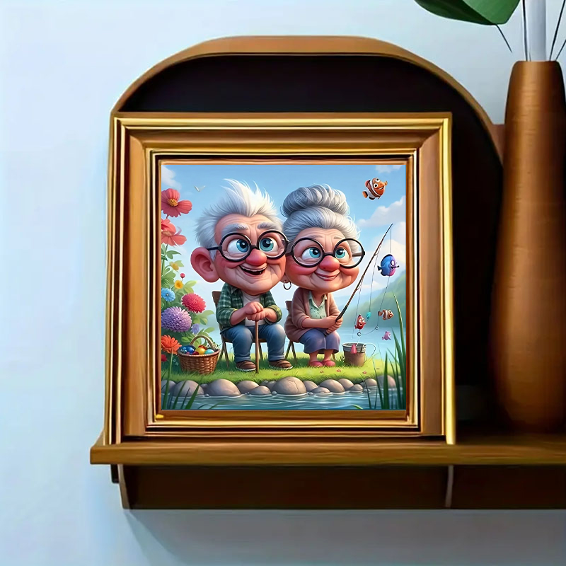Grandparents Fishing Diamond P - Art Craft Website บทวิจารณ์และราคา