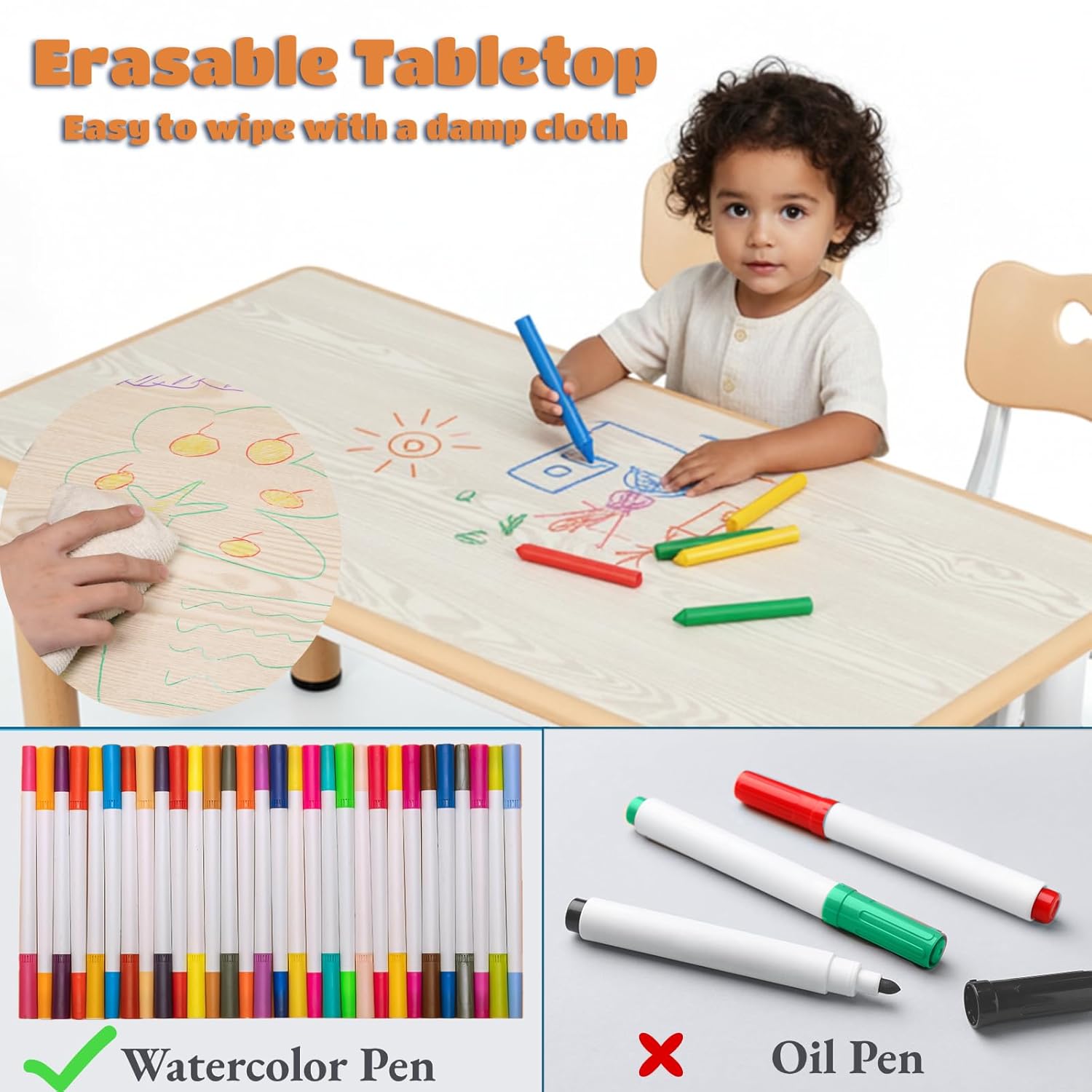 Kids Table and 6 Chairs Set, H - Art Craft Activities For Preschoolers บทวิจารณ์และราคา