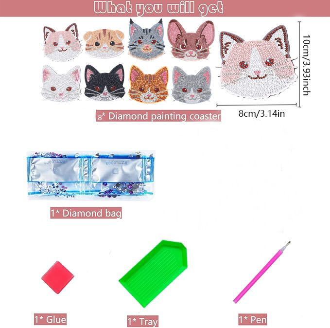 8 pieces DIY diamond painting  - Art Y Craft บทวิจารณ์และราคา