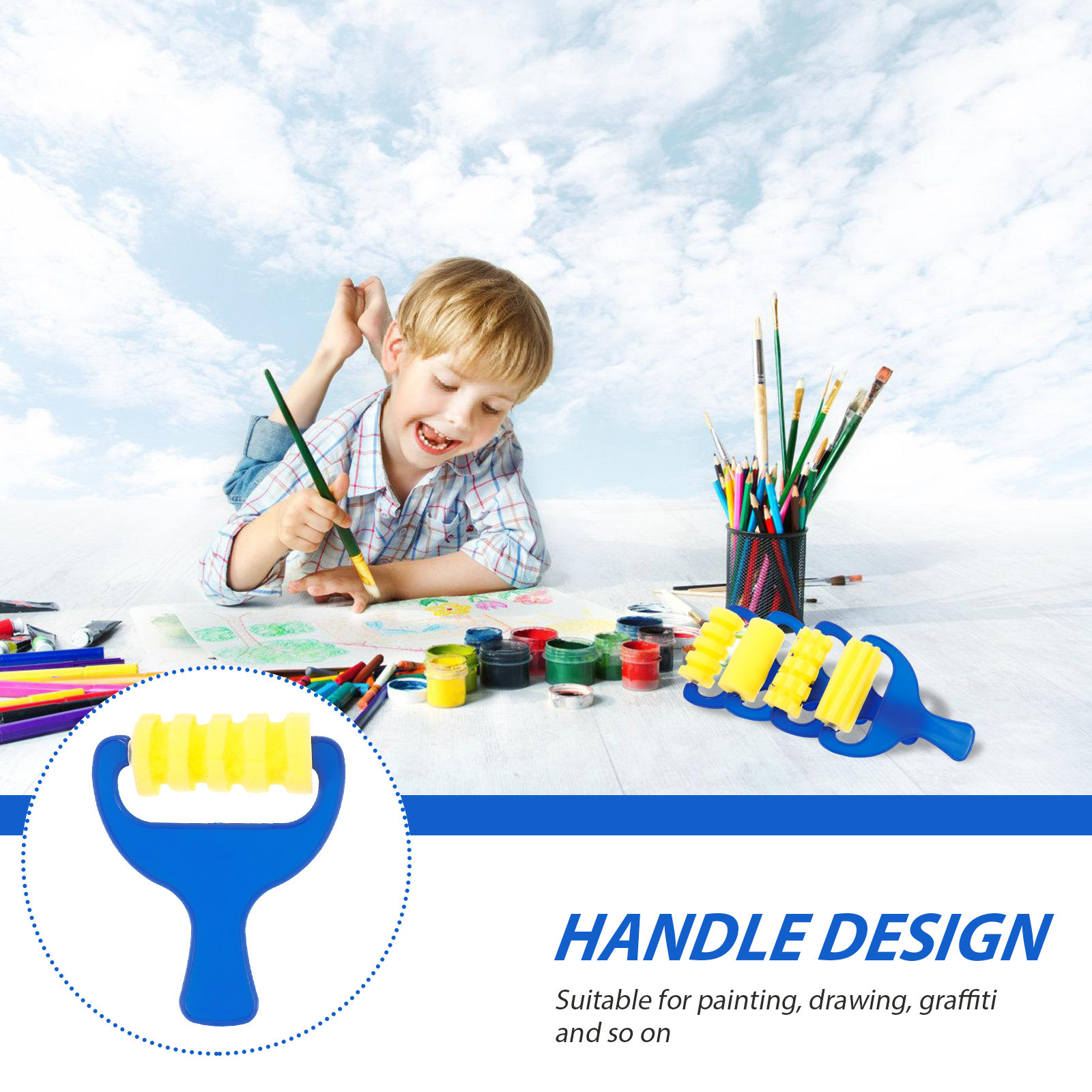 8Pcs Sponge Art Roller Brush S - Art Craft Activities For Preschoolers บทวิจารณ์และราคา