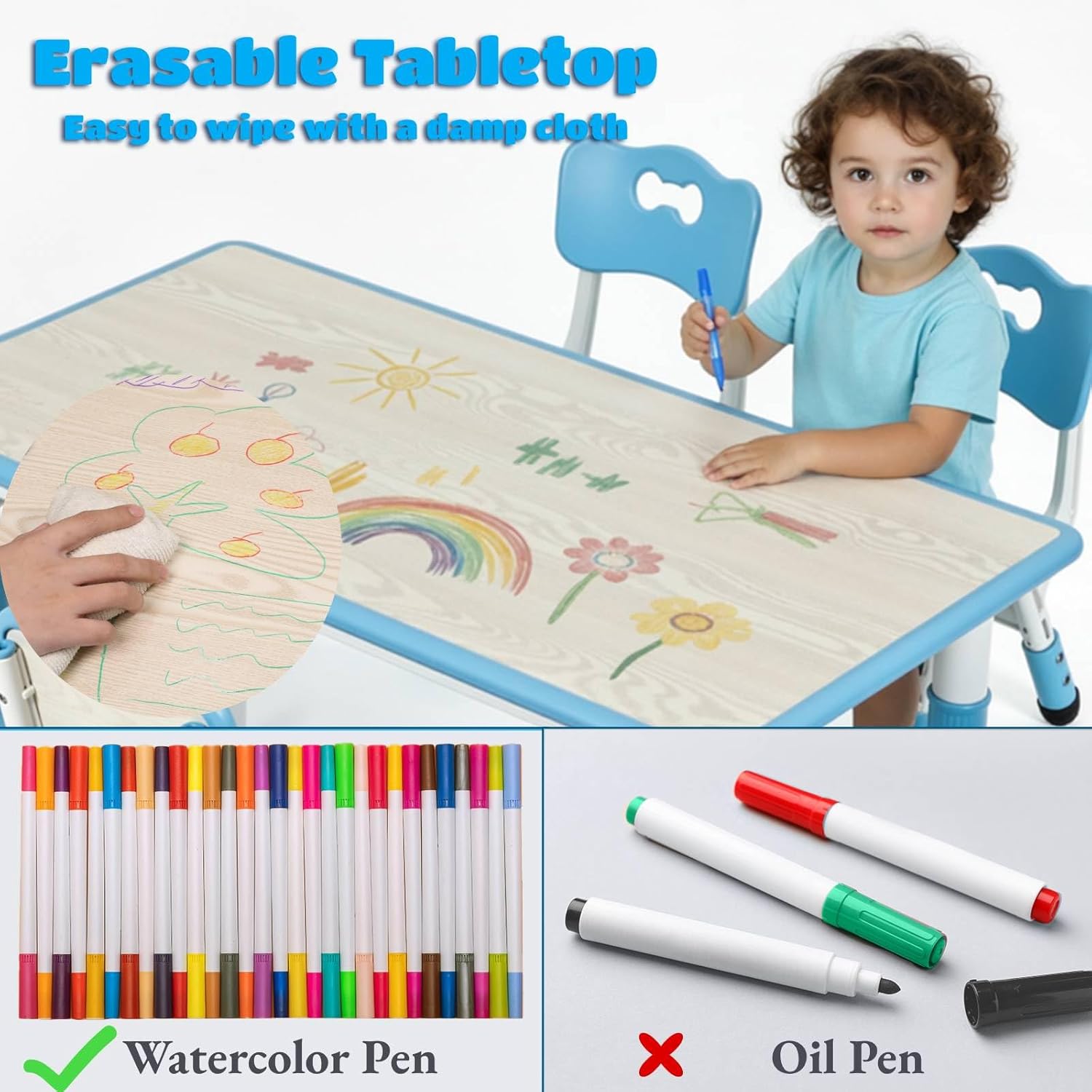 Kids Table and 6 Chairs Set, H - Art Craft Activities For Preschoolers บทวิจารณ์และราคา