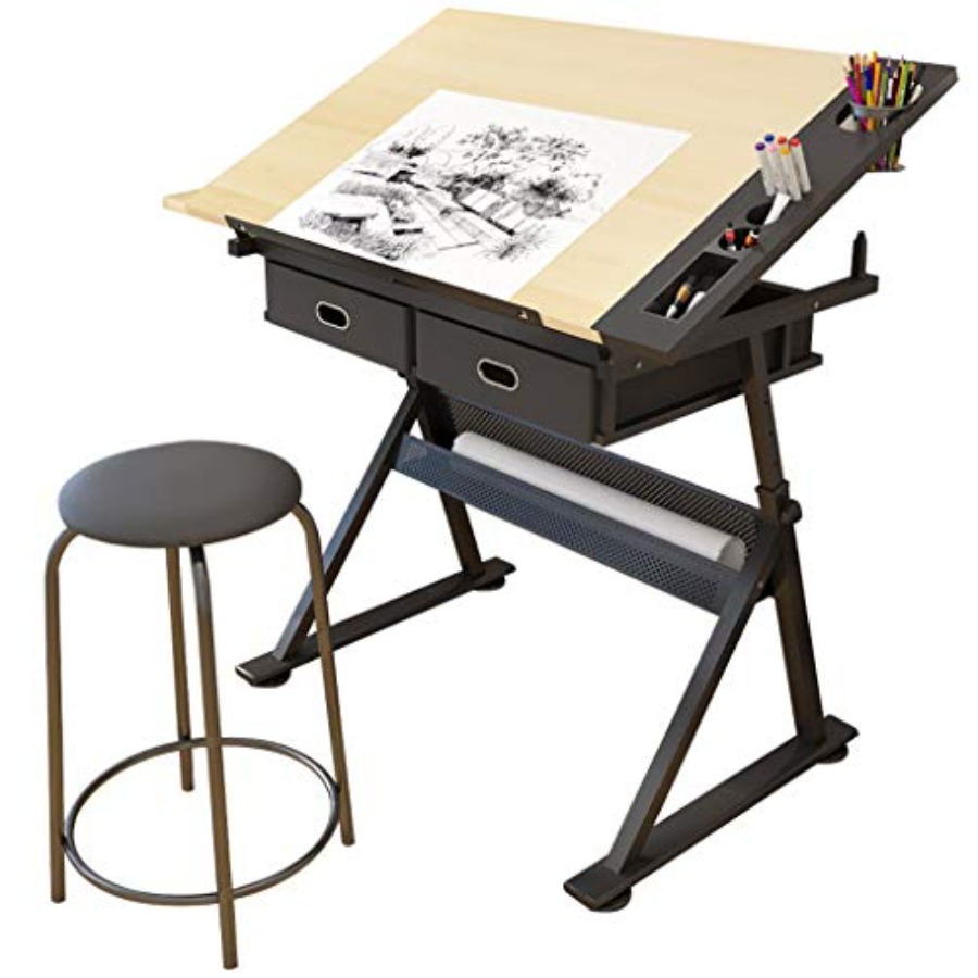 Drafting Table with Storage He - Art & Craft Fair บทวิจารณ์และราคา