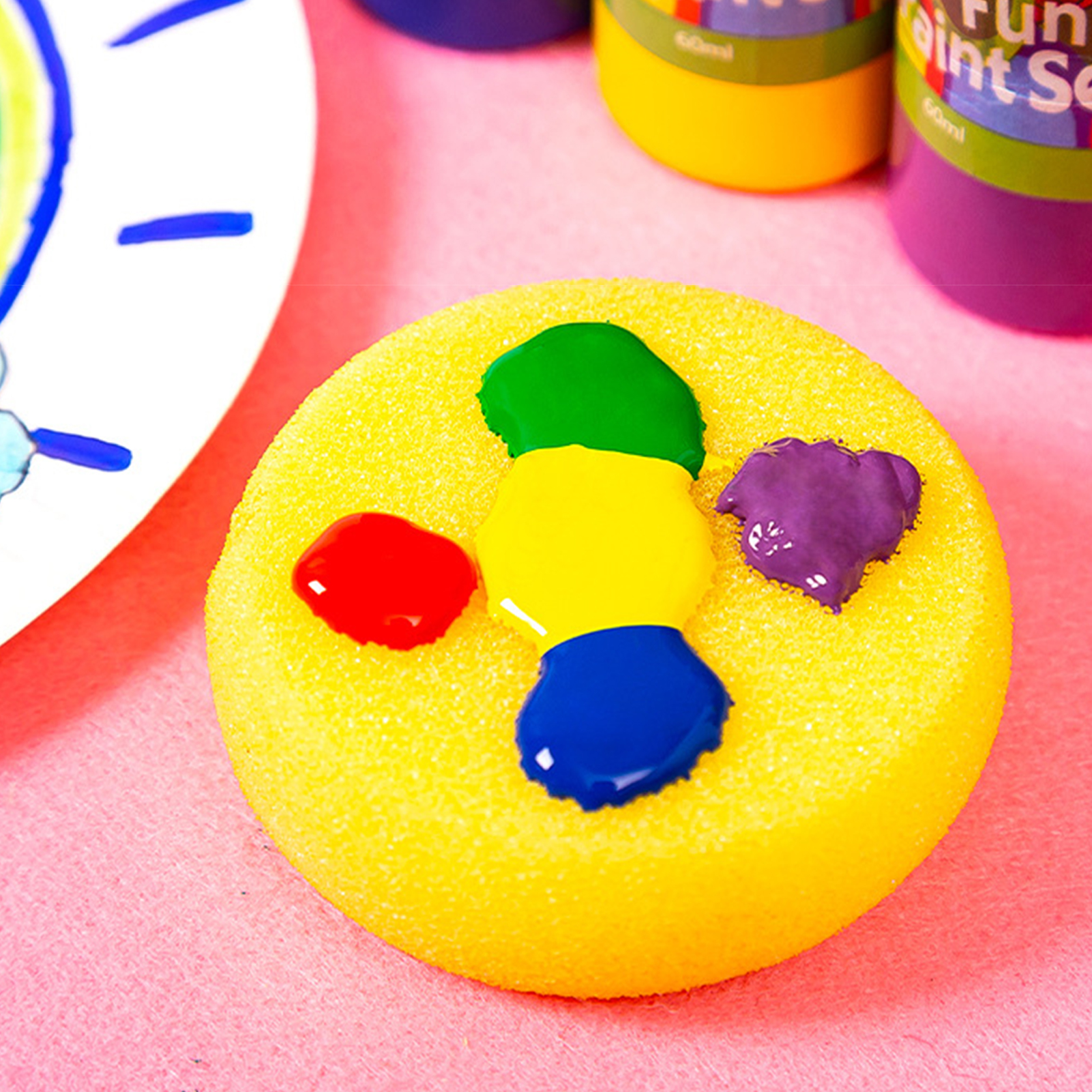 5pcs Round Stencil Sponge Wood - Art And Craft With Paint บทวิจารณ์และราคา