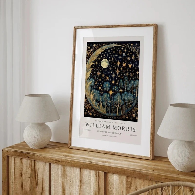 Vintage Moon and Stars William - Art Craft William Morris บทวิจารณ์และราคา