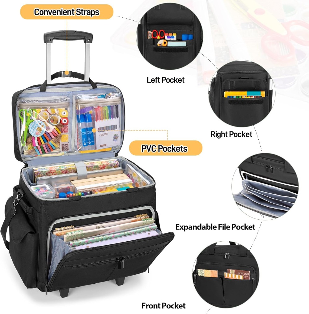 Rolling Scrapbook Tote with Ex - Art Y Craft บทวิจารณ์และราคา