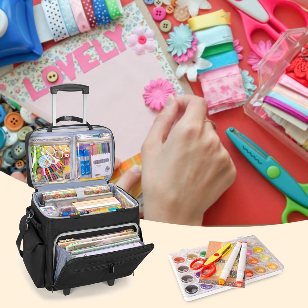 Rolling Scrapbook Tote with Ex - Art Y Craft บทวิจารณ์และราคา