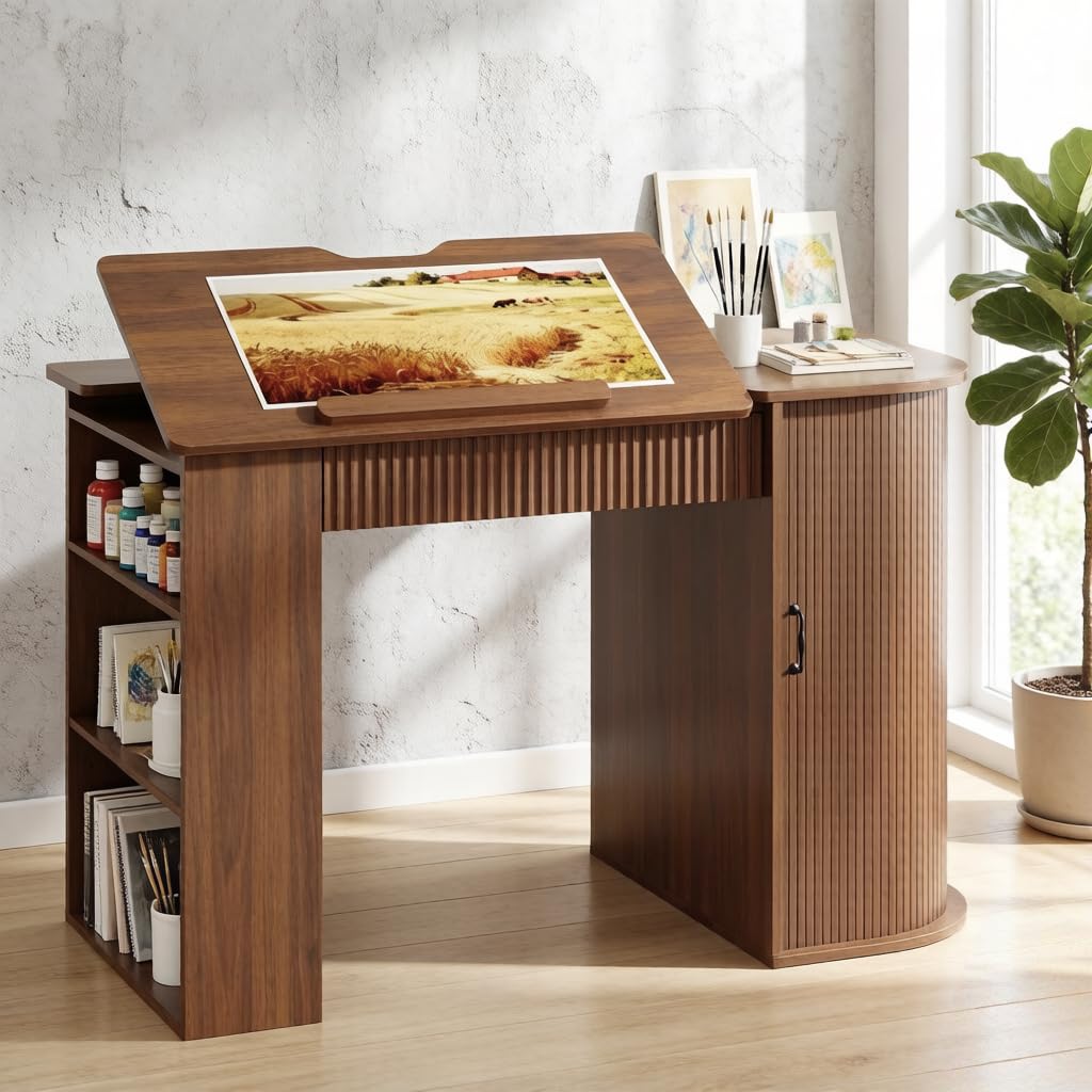 Drafting Table with Storage Ca - Art & Craft Fair บทวิจารณ์และราคา