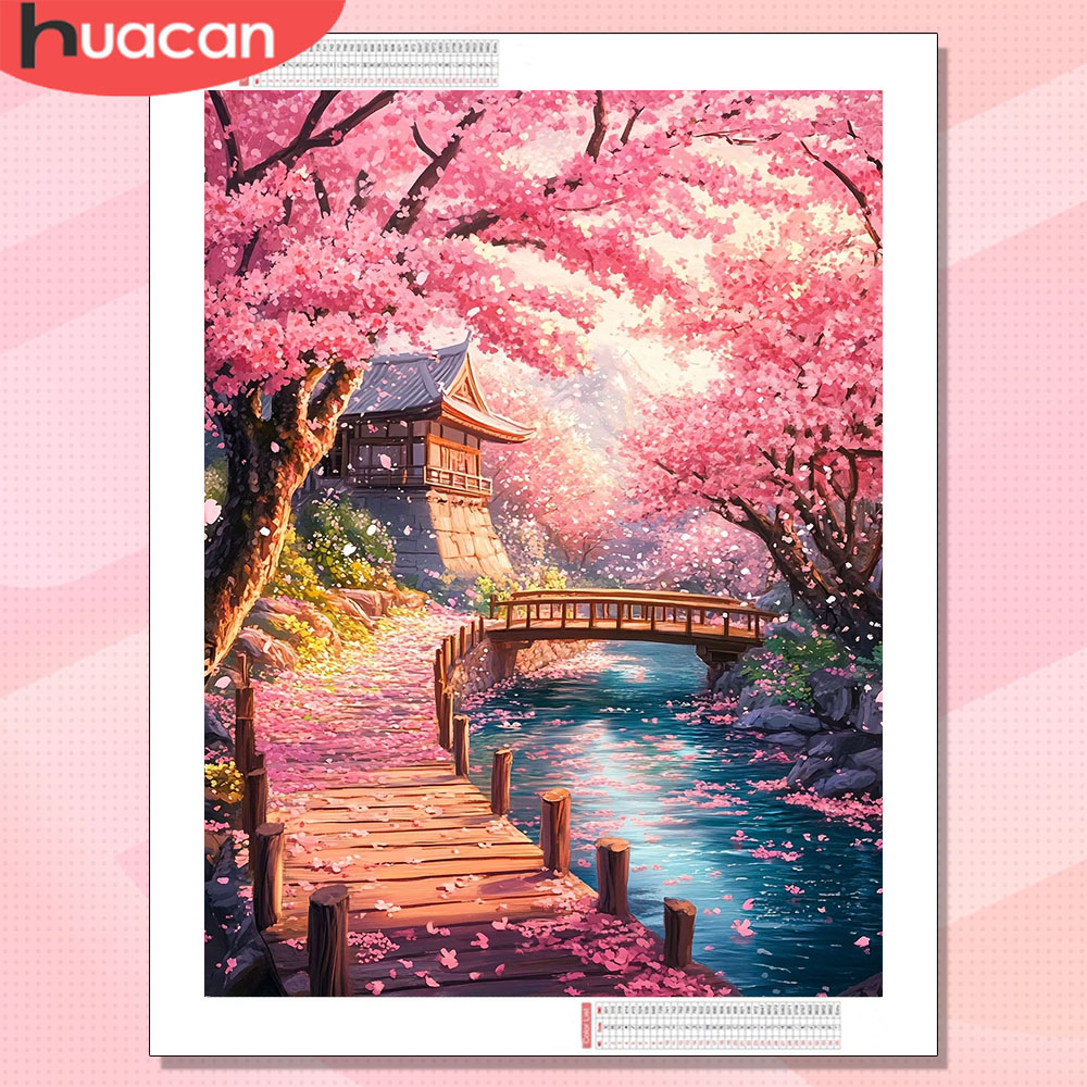 HUACAN Diamond Art House Lands - Wallpaper Art And Craft บทวิจารณ์และราคา