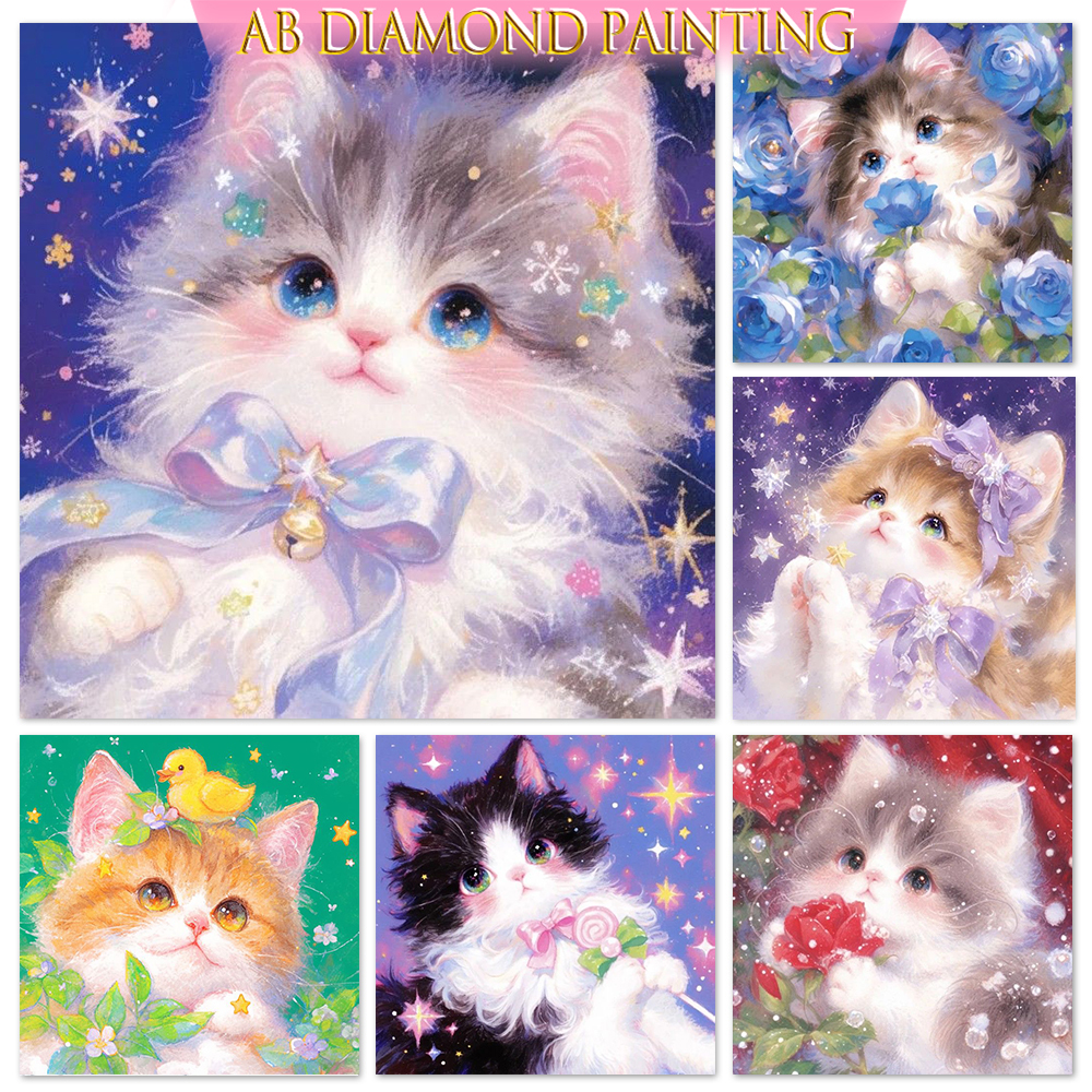 AB Diamond Painting Cute Cat F - Wallpaper Art And Craft บทวิจารณ์และราคา