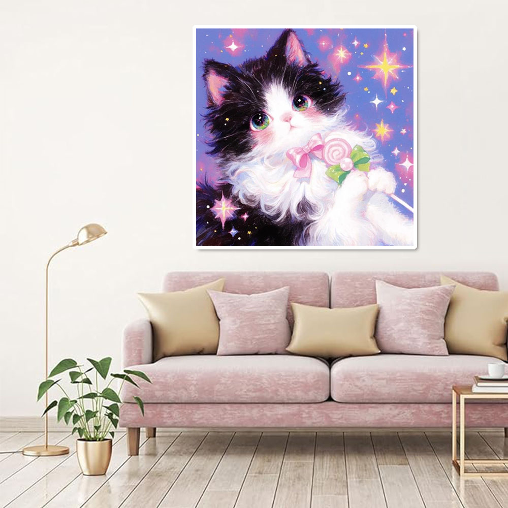 AB Diamond Painting Cute Cat F - Wallpaper Art And Craft บทวิจารณ์และราคา