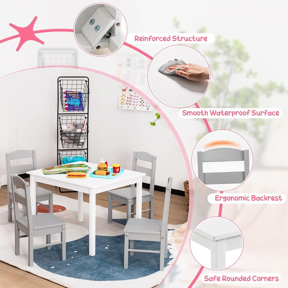 5-Piece Wooden Activity Table  - Art Craft Activities For Preschoolers บทวิจารณ์และราคา