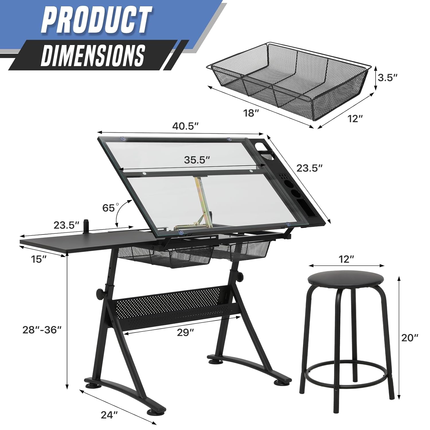 Drafting Table with Height Adj - Art & Craft Fair บทวิจารณ์และราคา