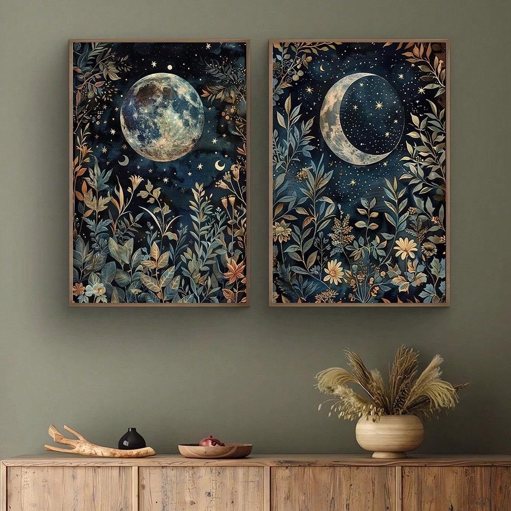 2pcs/set Boho Moon Botanical C - Art Craft William Morris บทวิจารณ์และราคา