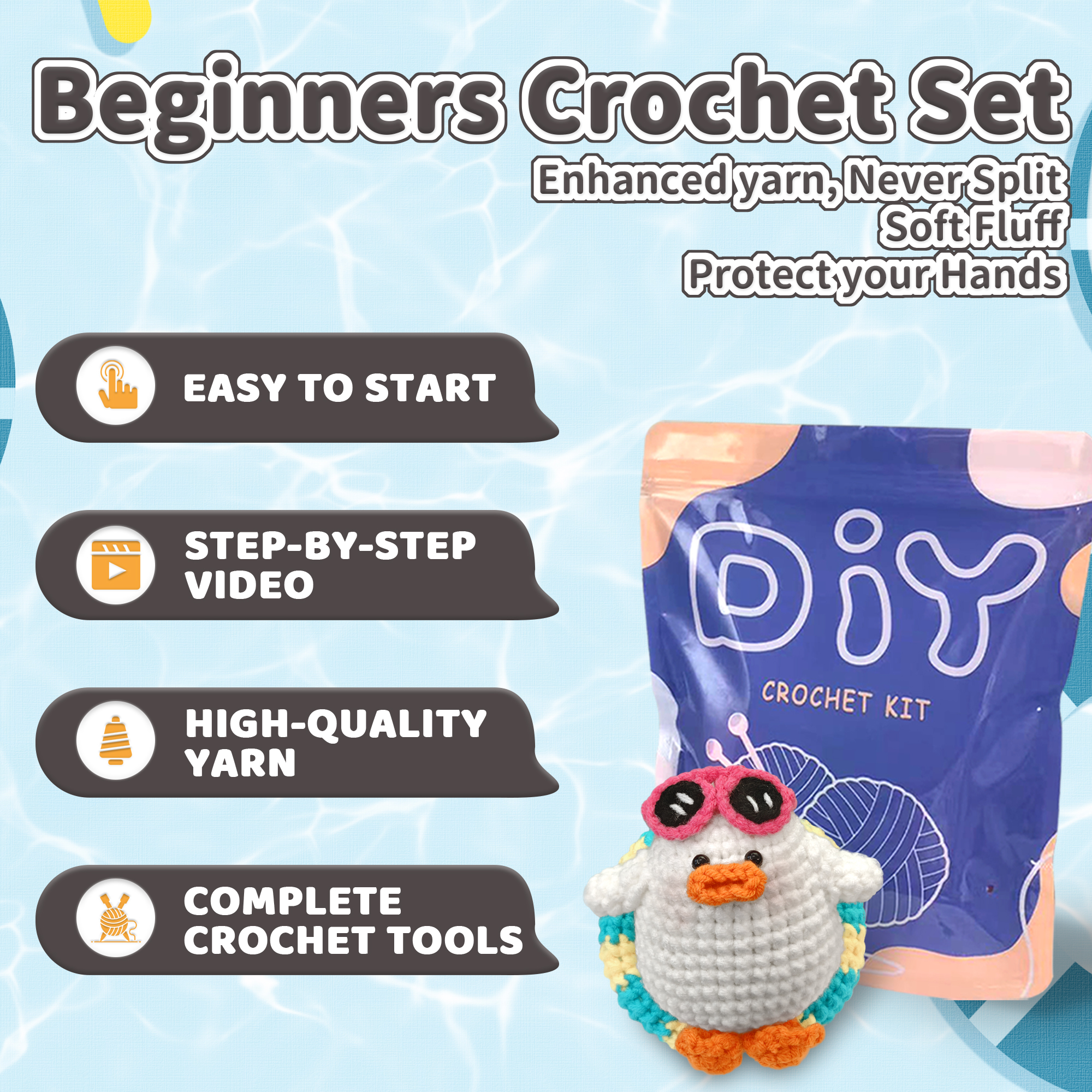 YAMAXIN DIY Crochet Needle Kit - Art Craft Duck บทวิจารณ์และราคา