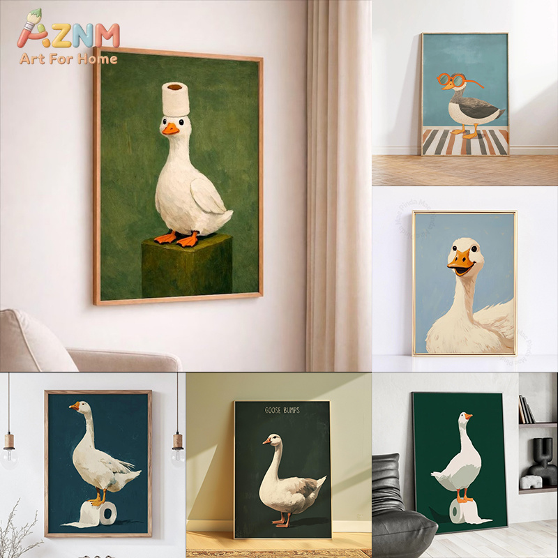 AZNM Funny White Duck Goose Ca - Art Craft Duck บทวิจารณ์และราคา