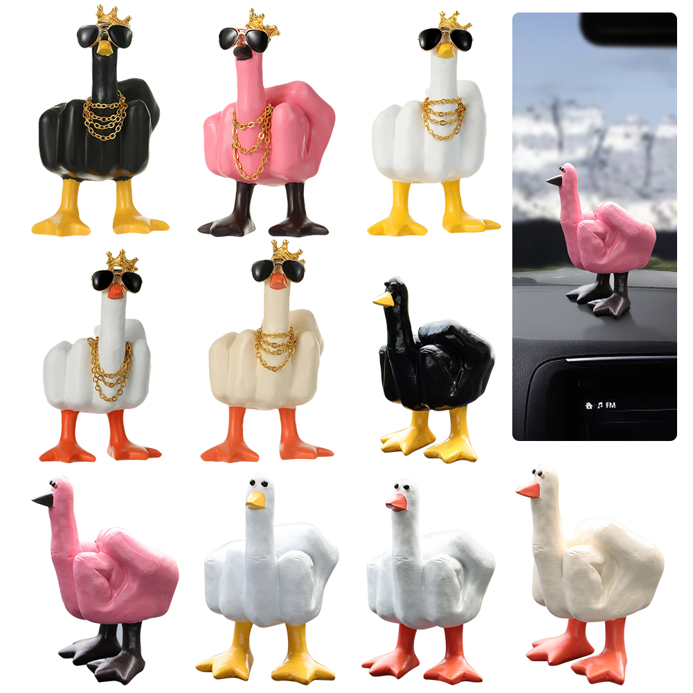 Middle Finger Cute Duck Figuri - Art Craft Duck บทวิจารณ์และราคา