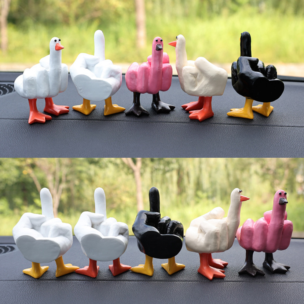 Middle Finger Cute Duck Figuri - Art Craft Duck บทวิจารณ์และราคา