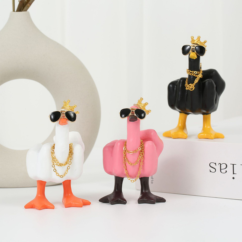Middle Finger Cute Duck Figuri - Art Craft Duck บทวิจารณ์และราคา