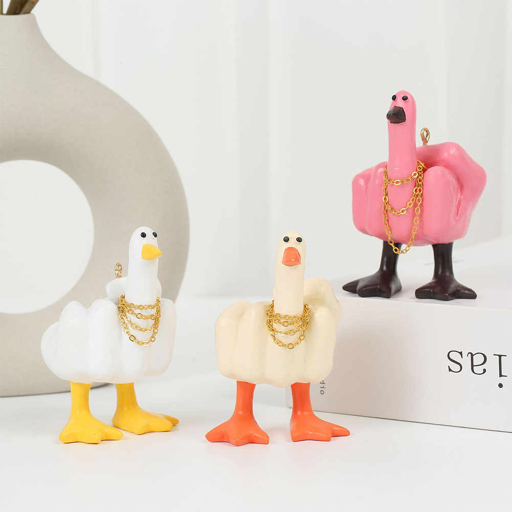 Middle Finger Cute Duck Figuri - Art Craft Duck บทวิจารณ์และราคา
